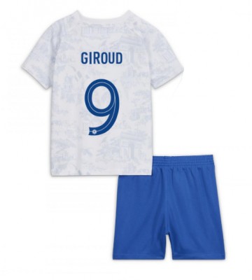 Francja Olivier Giroud #9 Koszulka Wyjazdowych Dziecięca MŚ 2022 Krótki Rękaw (+ Krótkie spodenki)